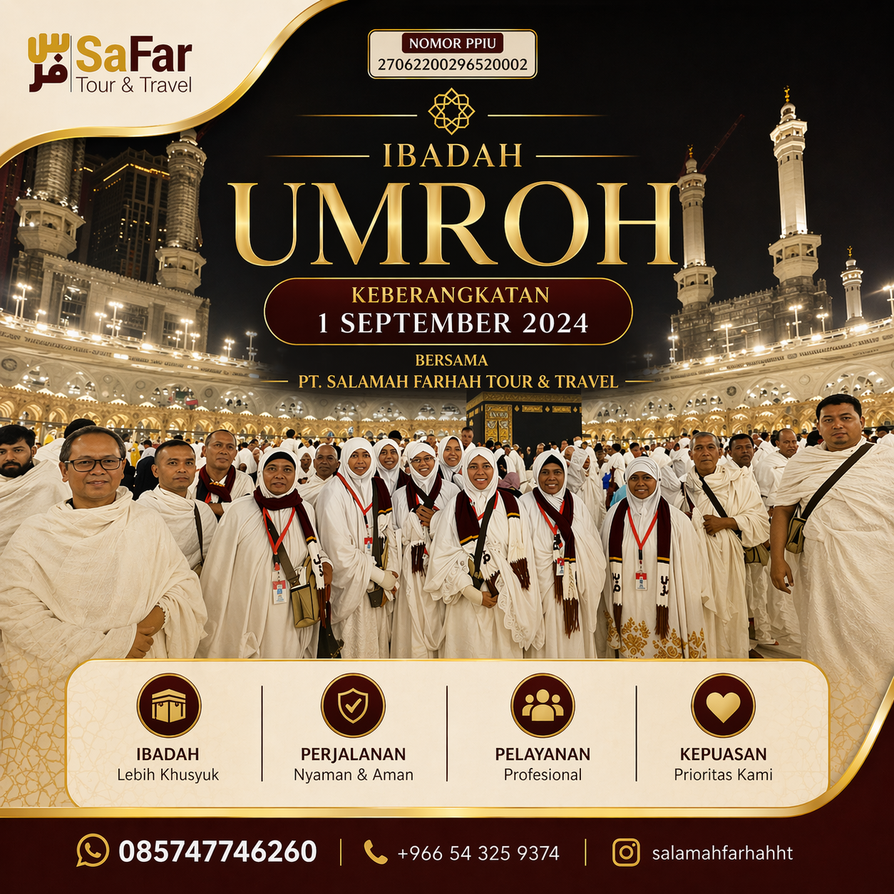 Masjidil Haram Mekkah — destinasi utama ibadah umroh bersama Salamah Farhah Tour